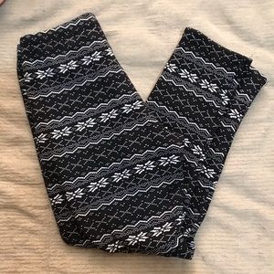 Winter themed fur lined leggings